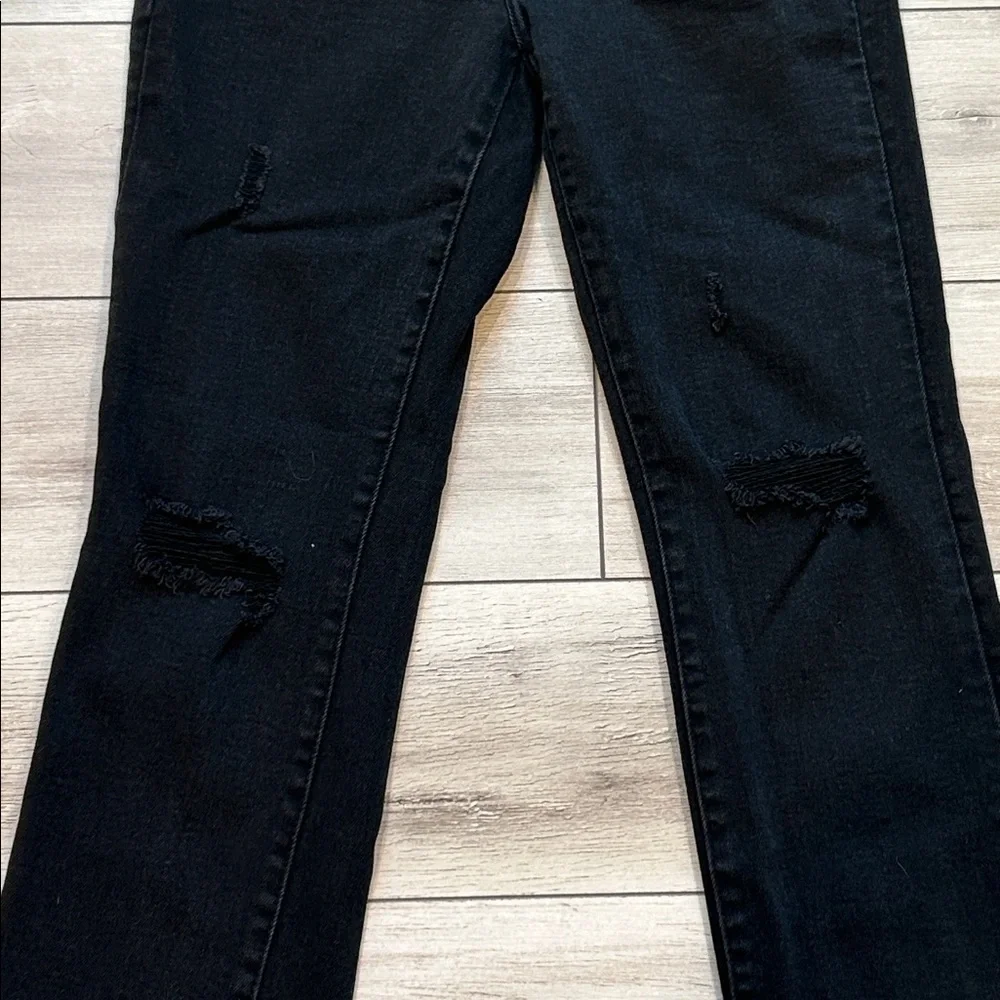 Risen Kira High-Rise Slim Straight Jeans in black size 27